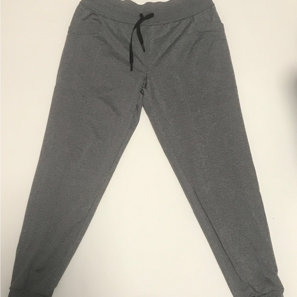 Gray Jogger Pants with Black Drawstring